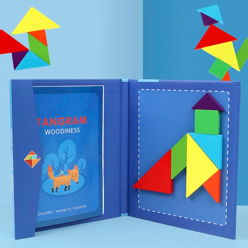 Children'S Magnetic Jigsaw Puzzle Montessori Teaching Aids Magnetic Tangram Puzzle Early Education Educational Toys for Children