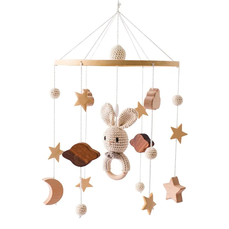 Baby Rattle Toy 0-12 Months Wooden Mobile on the Bed Newborn Music Box Bed Bell Hanging Toys Holder Bracket Infant Crib Boy Toys